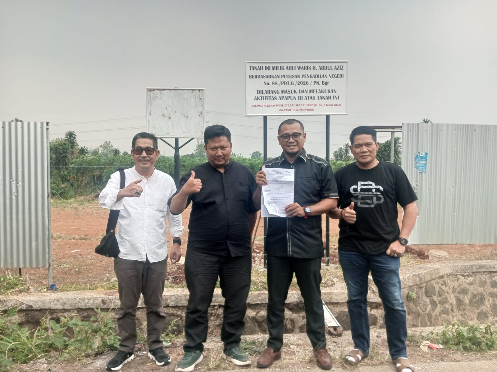 Gugatan Sengketa Tanah, PN Bogor Putuskan Ujang Suprapto Cs Melawan Hukum